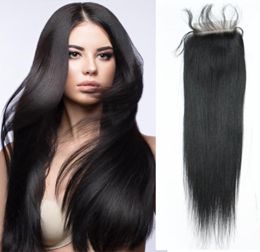 7A Brazilian Straight Hair Body Wave Curly Top Lace Closures 1B 4X4 Peruvian Virgin Lace Closures Hair Cheap Human Hair2179135