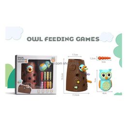 Science Discovery Owl Feeding Games Pecking Insects Tumbler Woodpecker Magnetic Catching Game Toy Gifts For Boys And Girls Drop Delive Dhdgi