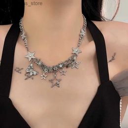 Anhänger Halsketten Harajuku Trend Star Pentagramm Schmetterling Strass Choker für Frauen cool