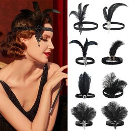 Party Supplies Headband 1920s Makeup Ball Decoration Feather Gatsby Single Ladies Headwear Dress Up