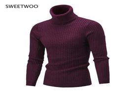 Men039s Sweaters Winter Turtleneck Sweater Chunky Pure Colour Slim Pullover Knitwear5352987