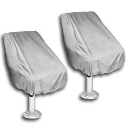 Gravestones 2 Pack Boat Seat Cover, Outdoor Waterproof Pontoon Captain Boat Bench Chair Seat Cover, Chair Protective Covers