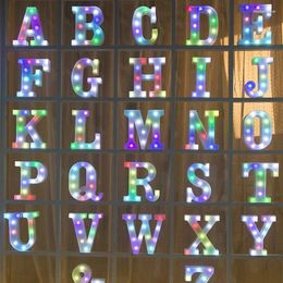 Decorative Figurines 22CM Alphabet Letter LED Lights Change Color Decor Battery Night Light For Home Wedding Birthday Christmas Party Decora