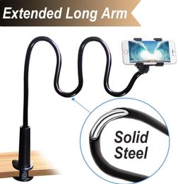 Cell Phone Holder Universal Lazy Bracket Mobile Phones Stand Flexible Gooseneck Long Arm Clip Mount Clamp fit Cellphones used f6289088