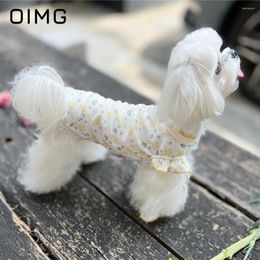 Dog Apparel OIMG Spring Summer Small Dogs Vest Floral Pet Clothes Schnauzer Comfortable Elastic Puppy Bottom Coat Cat Breathable T-shirt
