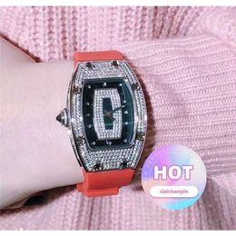 New High-quality female mechanical wrist watches Women's Wine Bucket Super Large Plate Top Ten Crowd Full Diamond Watch luxury stylish Designer