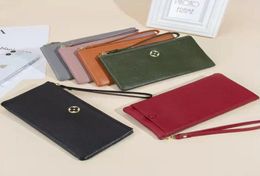 Genuine leather zipper women designer wallets lady cowhide fashion casual zero card purses female thin phone clutchs no2358185413