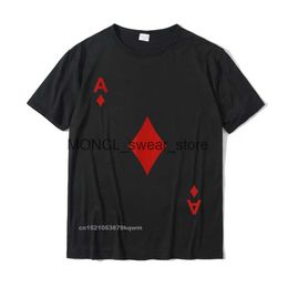 Men's T-Shirts Ace Of Diamond Tshirt Blackjack Cards 21 A Tee Shirt Men Oversized Casual Tops Tees Cotton T Summer H240408