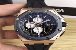 Whole Luxury Royal Offshore Gold Black Stainless Steels Automatic Mechanical Rubber Strap Sport Men Mens Watch Watches2495790