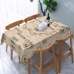 Table Cloth Rectangular Tablecloth Fit 40"-44" Elastic Edge USA Highways Cover