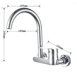 Kitchen Faucets LL Brass Chrome Faucet Double Hole Wall Mounted Sink Mixer Single Handle And Cold Mixed