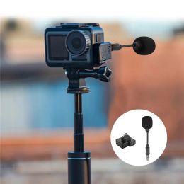 Microphones Portable 3.5mm Mini Microphone Link Audio Adapter Kit for DJI Osmo Action Camera Mini Mic USB Type C Adapter for DJI Osmo Action