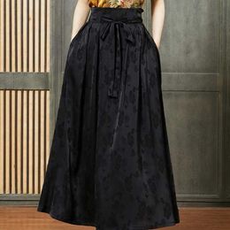 High End Solid Colour Fragrant Cloud Gauze Oversized Skirt for Spring/summer 2024 New Large Hem Womens Waisted Mulberry Silk Long