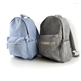 Backpack Classic High Quality Corduroy Fabric Travel Bag Backpacks Schoolbag For Girls Solid Colour Bookbag Term Begins Gift