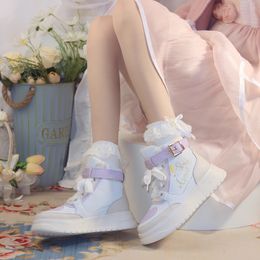 Дизайнерская обувь Rainbow Sugar Оригинальная аутентичная лолита Gaobang Sports Shoes Lo Run Симпатичная универсальная пружина толстая подошва роста