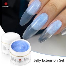 Gel MSHARE 50ml Glitter Blue Pink White Jelly Extension Gel Cream Bulider Nail Constuction Soak Off UV/LED Gels