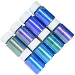 Tool 10g/bottle Nail Art Pearl Holo Chameleon Powder 8/9 Bottles in 1 Set Polishing Manicure Changeable Color Flake Glitters 70/71/72