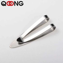 Money Clips QOONG Custom Lettering Minimalist Money Metal Clip Stainless Steel Symbol Money Clips Fashion Accessories For Souvenir Gifts 240408