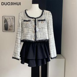 Women's Jackets DUOJIHUI Autumn French Sweet Loose Women Basic Long Sleeve Simple Casual Office Ladies Fashion Button Female