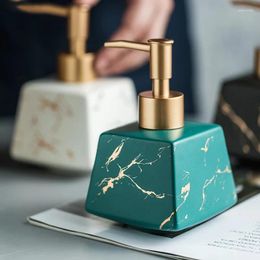 Liquid Soap Dispenser Nordic Marble Style Ceramic Material Exquisite Shampoo Hand Bottle Bathroom Accessories