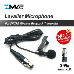 Microphones Professional 3Pin XLR TA3F Lavalier Lapel Tie Clip Cardioid Condenser Microphone For Wireless 3 pin Bodypack Transmitter