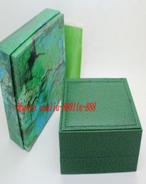 Top Quality Luxury Mens Womens Green Watch Box Original Watch Boxes Wooden Papers Card Wallet BoxesCases Wristwatch9606165