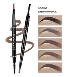 HANDAIYAN 5 Colour Double Ended Eyebrow Pencil Waterproof Long Lasting No Blooming Rotatable Triangle Eye Brow Tatoo Pen3647742