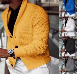 Knitted Cardigan Sweater Men Casual Male Long Jacket Coat Shawl Collar Open Front Sweaters Mens Knitwear Cardigans Pull Homme7624503