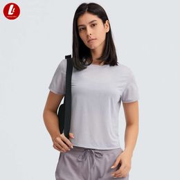 2024 Shirt Lu Align Yoga Ultralight O-neck Sport Fiess Training Short-sleeve Shirts Women Sweat Proof Workout Exercise Gym T-shirts Crop Tops S s