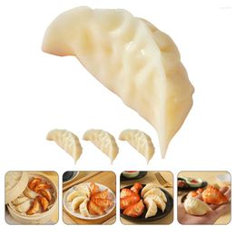 Party Decoration 4 Pcs Simulation Dumpling Model Kitchen Food Decor Fake Bread Dumplings Realistic Lifelike Ornament Pvc Artificial Child