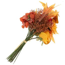 Decorative Flowers Thanksgiving Bouquet Wedding Decor Fake Flower Decorate Simulation Non-woven Fabric Home