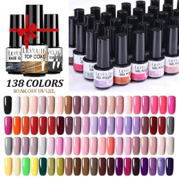 Medicine Lilycute 138 Colours Nail Gel Polish Set Glitter Semi Permanent Hybrid Gel Varnish Base Top Coat Soak Off Uv Led Diy Nail Art