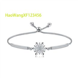 Popular S Sterling Sier Women Girl Ladies Hand Cubic snowflake Christmas Jewelry Zircon Bracelet