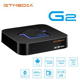 Box GT MEDIA G2 4K Android TV Box 7.1.2 Amlogic S905W QuadCore 2GB RAM+16GB ROM 3D H.265 HEV MPEG2/4 WiFi 2.4Ghz Smart TV Box