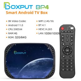Box BOXPUT BP4 TV BOX Android 11 Amlogic S905X4 Dual Wifi AV1 Support 4K Google Voice Assistant Media Player 4GB 32GB 64GB