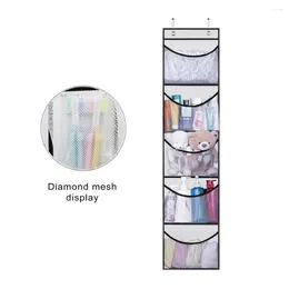 Storage Boxes Capacity Hanging Bag Durable Washable Efficient Over Door Organiser With 5 Mesh Pockets For Hats