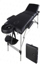 MICHEN 1PC 3 Sections Folding Aluminium Tube SPA Bodybuilding Massage Table Kit Black239o8673892