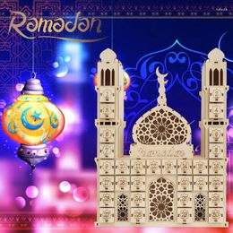 Party Decoration Eid Mubarak Countdown Calendar DIY Ramadan Wedding Ornaments Wooden Drawer Islamic Muslim Decor Al Adha