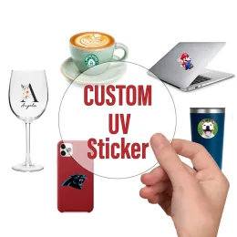 Craft 20Pieces Custom Stickers Full Colour UV Transfer Hollowed Logo Personal Name Photo Easy Glue on Hats Mugs Tools Glass Door Toilet