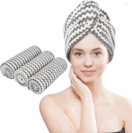 Towel Microfiber Hair Turban Wrap Fast Drying Hat Dry Cap Head Super Absorbent Soft Lightweight 10inx25in Pack