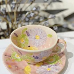 Cups Saucers Exquisite Niche Japanese Cup Fanhua Ceramic Mug Perfect Pairing With High Appearance Afternoon Tea Cute