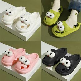 2024 couple slide Big eyed dog slippers, cute cartoon sandals, women's summer shoes home slide, indoor, non slip, and outdoor wearing, all for use with toe Summer shoes