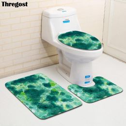 Bath Mats Thregost 3 Pcs Mat Set Memory Foam Bathroom Washable And Absorbent Soft Shower Painted Non Slip Toilet Carpet