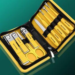 Kits 9Pcs Portable Nail Cutter Scissors Set Manicure Pedicure kit Nail Clippers Gel Polish Removal Tool Travel Grooming Case