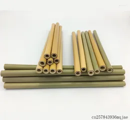 Drinking Straws 30Sets Bamboo Reusable Drink Straw With Cleaner Brush In Paper Box