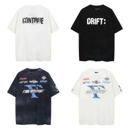 Men's T-Shirts FAR.ARCHIVE Vintage Tie-Dye Letter Print Washed Short Sleeve T-Shirt High Quality 1 1 Mens Womens Oversized T-Shirt Tops J240402