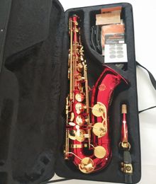 Brand Japan Real Musical Instrument Suzuki Bb Tenor High Quality Saxophone Brass Body Golden Red Gold Key Sax With Mouthpiece9624358