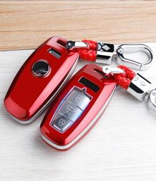 Car Smart Key Fob Case Holder Shell Keychain Cover Fit For Audi A4 A5 S4 S5 A6 A7 A8 Q5 SQ5 S6 S7 S8 20132018 Accessories9387177