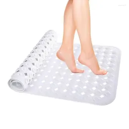 Bath Mats Anti Slip Mat For Bathtub Soft Long PVC With Drain Holes Shower Reliable Traction Spa Center Sauna Room