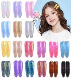 Cute Girls Sequins Hairclip Shiny Hairpins Kids Girl Rainbow BB Hair Clip Barrettes Candy Color Headwear Hair Accessories7178119